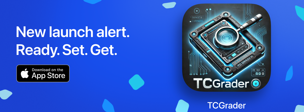 TCGrader iOS app launch banner